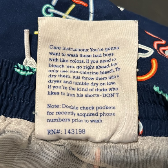 Chubbies Neon Signs Swim Trunks Size Medium - Picture 4 of 4